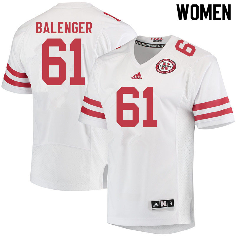 Women #61 Mitchell Balenger Nebraska Cornhuskers College Football Jerseys Sale-White - Click Image to Close